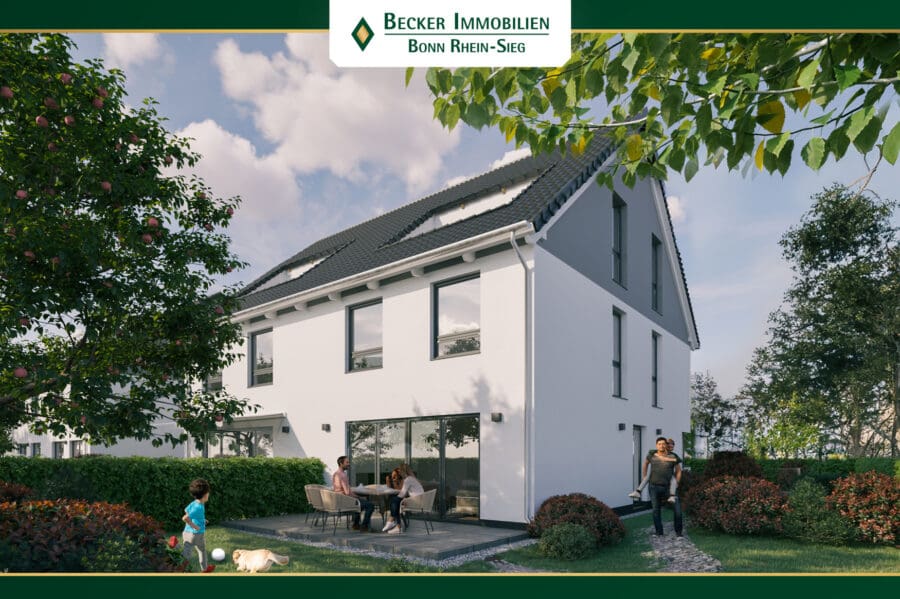 "OBSTGÄRTEN-RHEINBACH" 12 neue Einfamilienhäuser in bevorzugter Lage von Ramershoven, provisionsfrei - Impression Gartenansicht Haus Gala