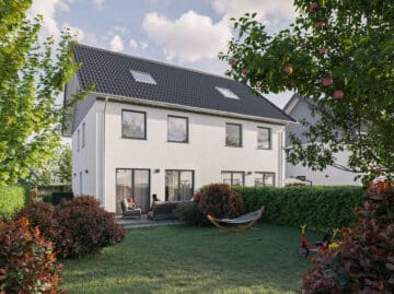 "OBSTGÄRTEN-RHEINBACH" 12 neue Einfamilienhäuser in bevorzugter Lage von Ramershoven, provisionsfrei - Impression Gartenansicht Haus Elstar, Pinova