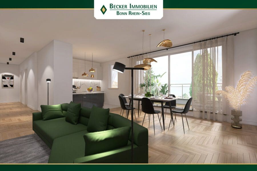 "LENGSDORF-LIVING" - Neubauwohnungen mit hochwertiger Ausstattung und Tiefgarage - provisionsfrei - Impression Wohn/Essbereich